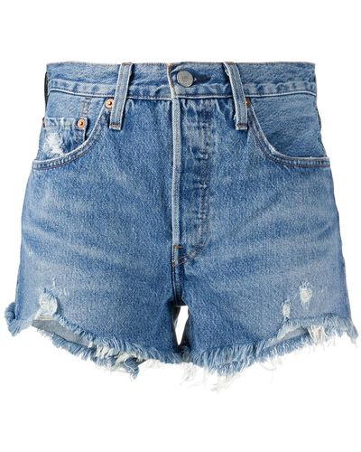 Levi's Shorts denim con effetto vissuto - Blu