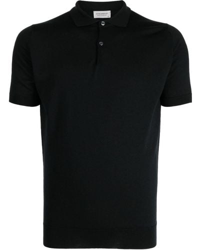 John Smedley Payton Cotton Polo Shirt - Black