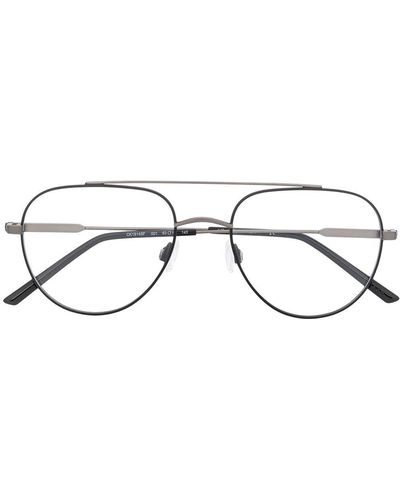 Calvin Klein Matte Finish Aviator Frame Glasses - Black