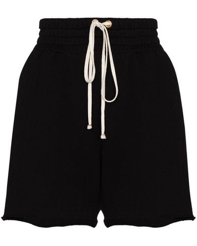 Les Tien Drawstring Cotton Shorts - Black