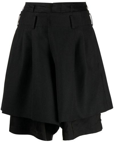 Comme des Garçons Gathered-asymmetric-design Shorts - Black