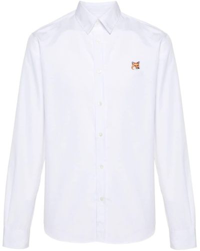 Maison Kitsuné Hemd mit Fuchs-Patch - Weiß