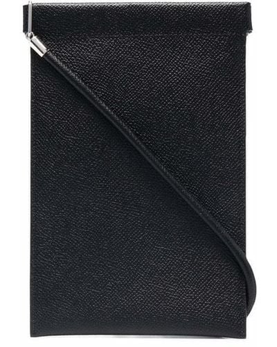 Maison Margiela Four-stitch Leather Phone Holder - Black