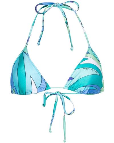 Moschino Abstract-print Bikini Top - Blue