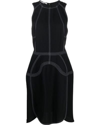 Stella McCartney Contrast-stitch Sleeveless Dress - Black