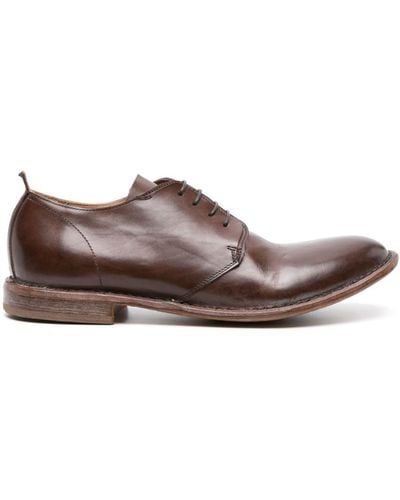 Moma Round-toe Leather Derby Shoes - Brown