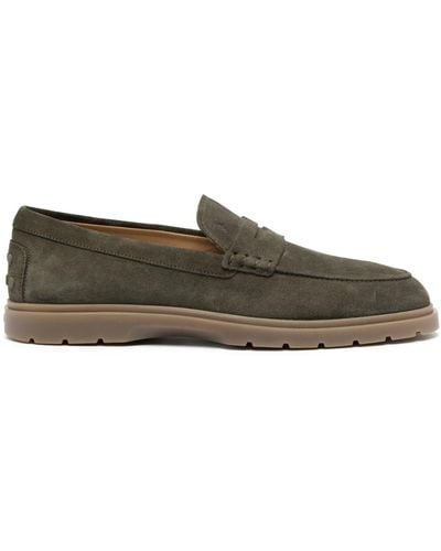 Tod's Ridged Suede Loafers - Grey