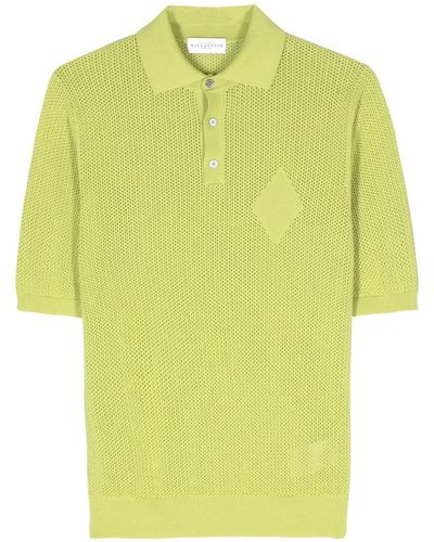 Ballantyne Open-knit Polo Shirt - Yellow