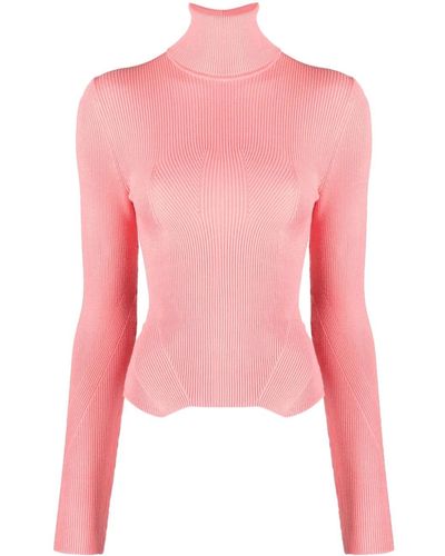 Remain Roll-neck Ribbed Jumper - Pink