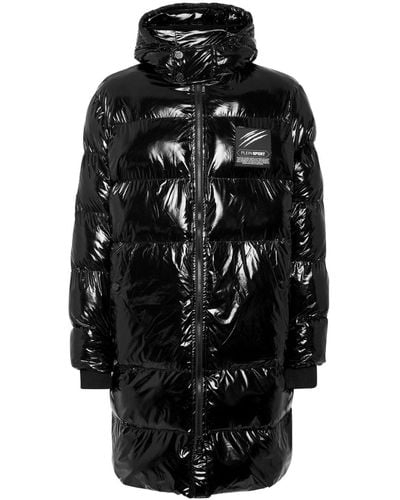 Philipp Plein High-shine Quilted Padded Coat - Black