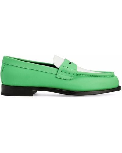 Giuseppe Zanotti Euro Two-tone Leather Loafers - Green