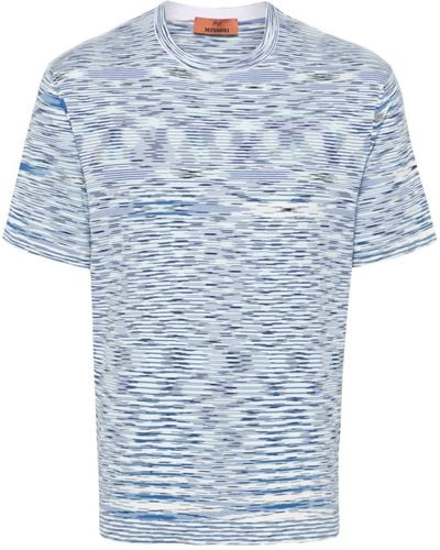 Missoni Dash-print Cotton T-shirt - Blue