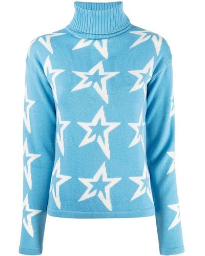 Perfect Moment Pull Star Dust en maille intarsia - Bleu