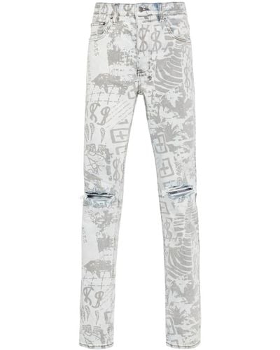 Ksubi Chitch Kollage Icey Tapered-Jeans - Grau