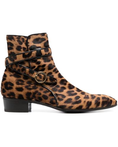 Lidfort Leopard-print Ankle Boots - Brown