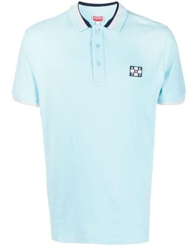 KENZO Stripe-detail Polo Shirt - Blue