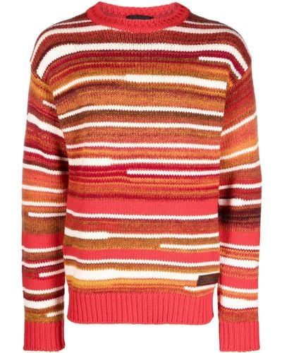 DSquared² Striped Crew-neck Sweater - Red