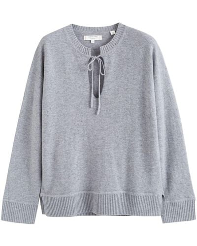Chinti & Parker Tie-neck Cashmere Sweater - Gray