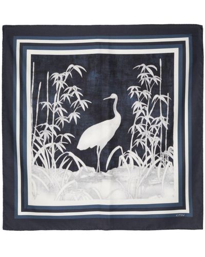 Kiton Animal-print Silk Scarf - Gray