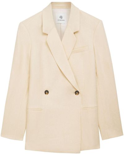 Anine Bing Kaia Double-breasted Blazer - Natural