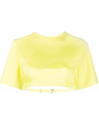 Dion Lee Klassisches Cropped-T-Shirt - Gelb