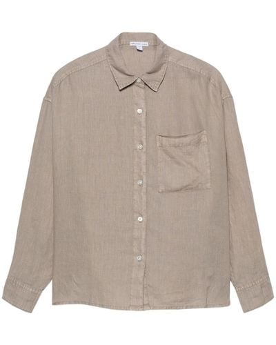 James Perse Long-sleeve Linen Shirt - Natural