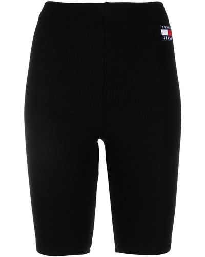 Tommy Hilfiger Culottes de ciclismo con parche del logo - Negro