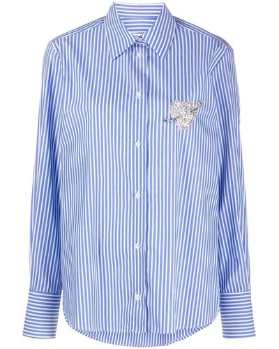 MSGM Embellished-heart Shirt - Blue
