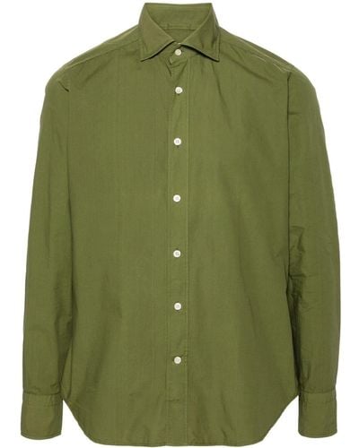 Tintoria Mattei 954 Cutaway-collar Cotton Shirt - Green