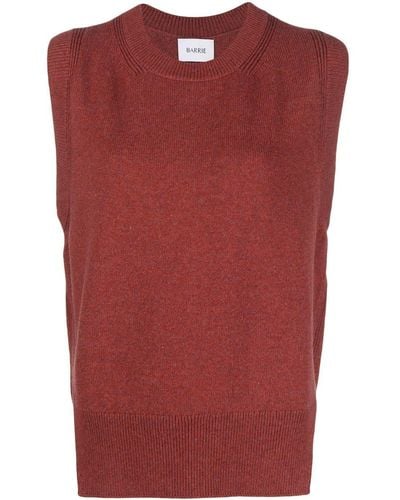Barrie Iconic Sleeveless Cashmere Sweater - Red