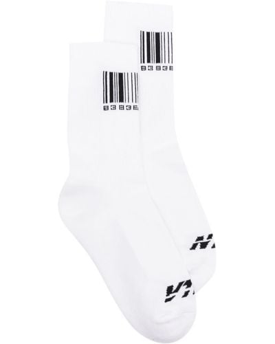 VTMNTS Chaussettes à imprimé code-barres - Blanc