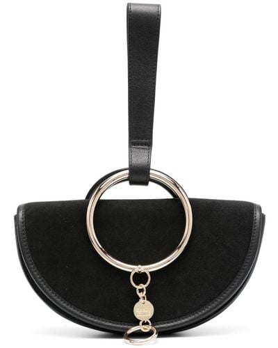 See By Chloé Mara Ring-embellished Suede Tote Bag - Black