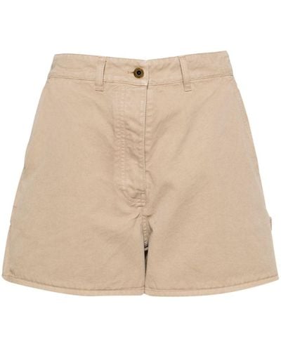 Miu Miu High Waist Shorts - Naturel