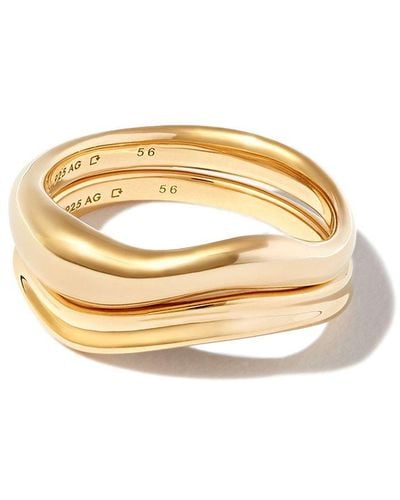 Maria Black Wave Gold-plated Sterling Silver Rings - Metallic