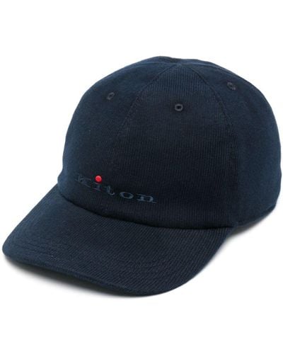 Kiton Embroidered-logo Cotton Baseball Cap - Blue