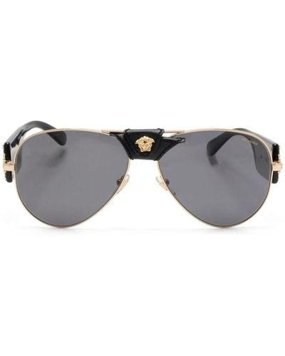 Versace Sonnenbrille mit Medusa-Schild - Grau