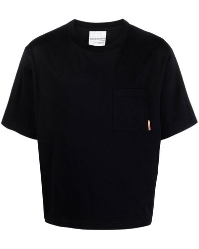 Acne Studios Camiseta con bolsillo de parche - Negro