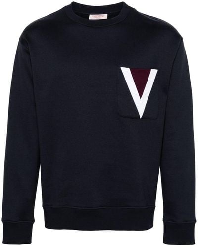 Valentino Garavani Sweatshirt mit VLogo - Blau