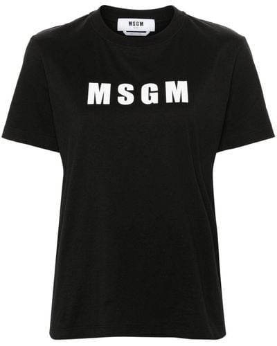 MSGM Logo-print cotton T-shirt - Schwarz
