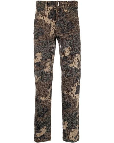 Givenchy Camouflage-print Straight-leg Trousers - Grey
