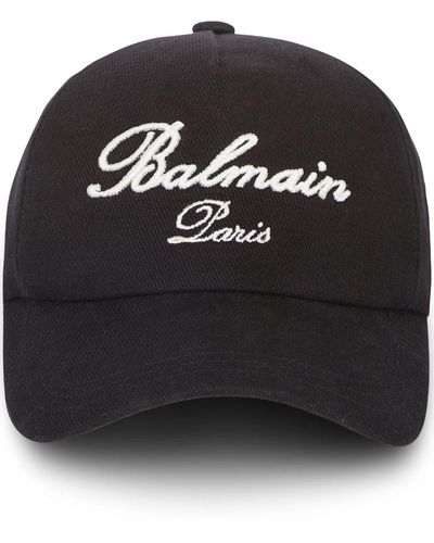 Balmain Gorra con bordado Signature - Negro