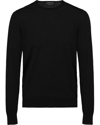 Prada Knitted Crew Neck Sweater - Zwart