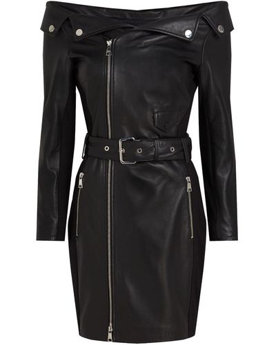 Karl Lagerfeld Leather Mini Dress - Black