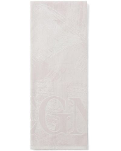 Zegna Logo-embossed Cotton Beach Towel - White