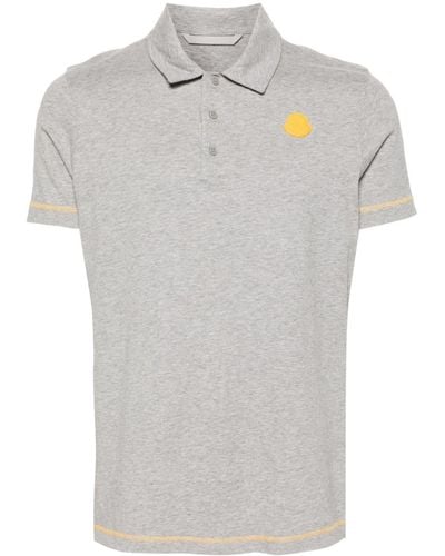 Moncler Mélange-effect Polo Shirt - Grey
