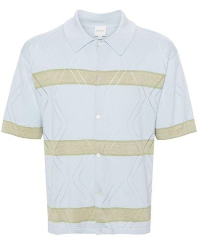 Paul Smith Striped Organic Cotton Shirt - Blue