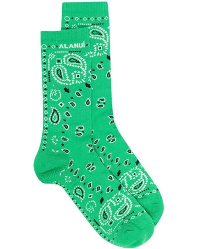 Alanui Socken aus Bandana-Jacquard - Grün