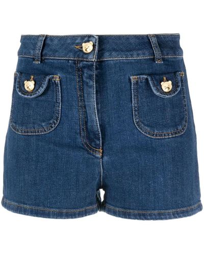 Moschino Short en jean à boutonnière - Bleu