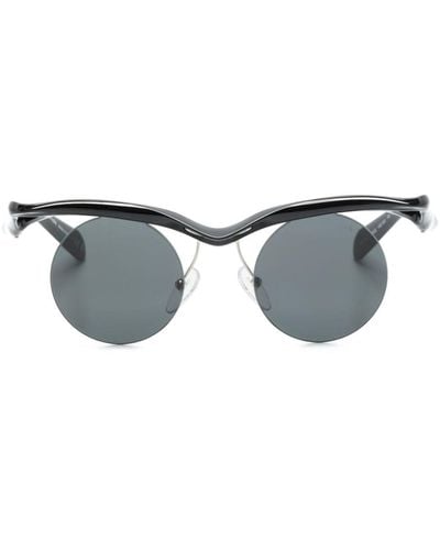 Prada Runway Sonnenbrille mit rundem Gestell - Grau