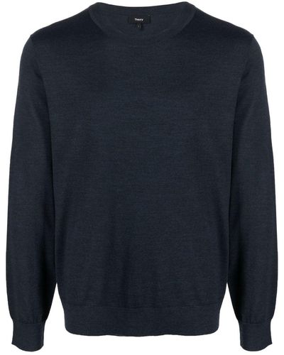 Theory Pull en maille à col rond - Bleu